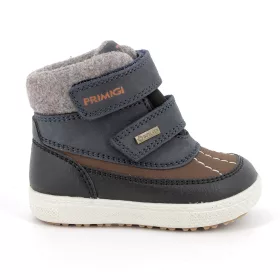 Primigi Gore-Tex fiú csizma 8856666-20 kék-szürke-barna színben, téli vízálló gyerekcipő két tépőzárral
