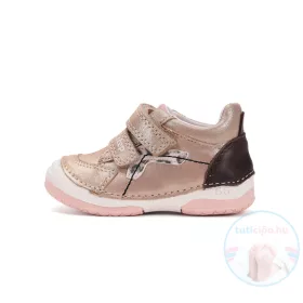 D.D.Step bronz színű első lépés cipő masnis díszítéssel, hajlékony gumitalppal – S038-52963D-19